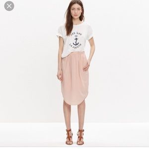 Madewell silk island skirt in blush pink